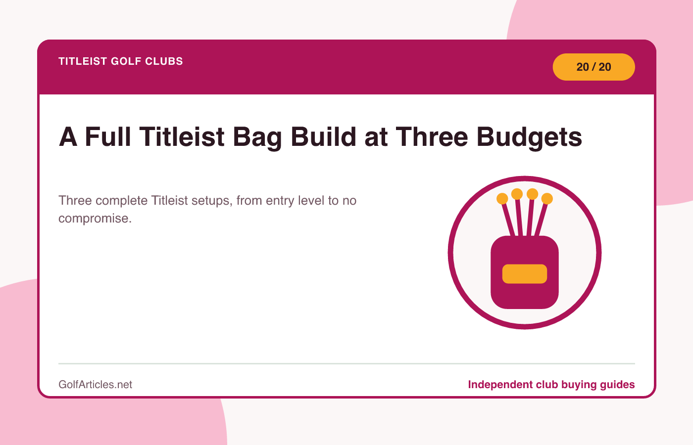 A Full Titleist Bag Build at Three Budgets illustration