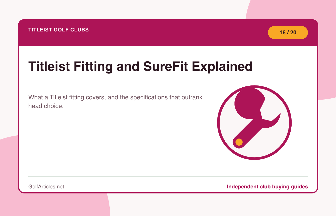 Titleist Fitting and SureFit Explained illustration