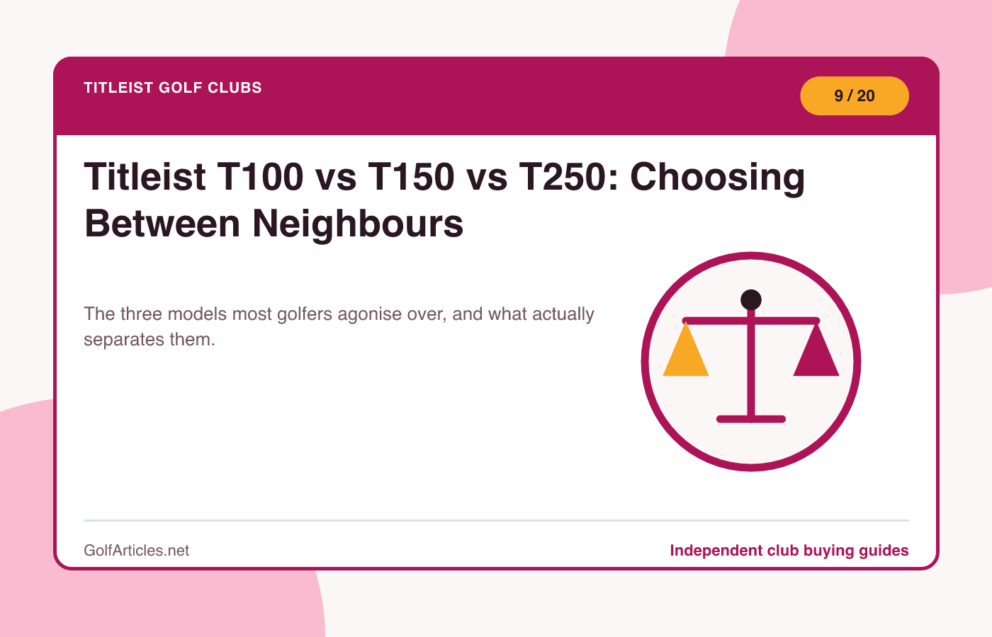 Titleist T100 vs T150 vs T250: Choosing Between Neighbours illustration