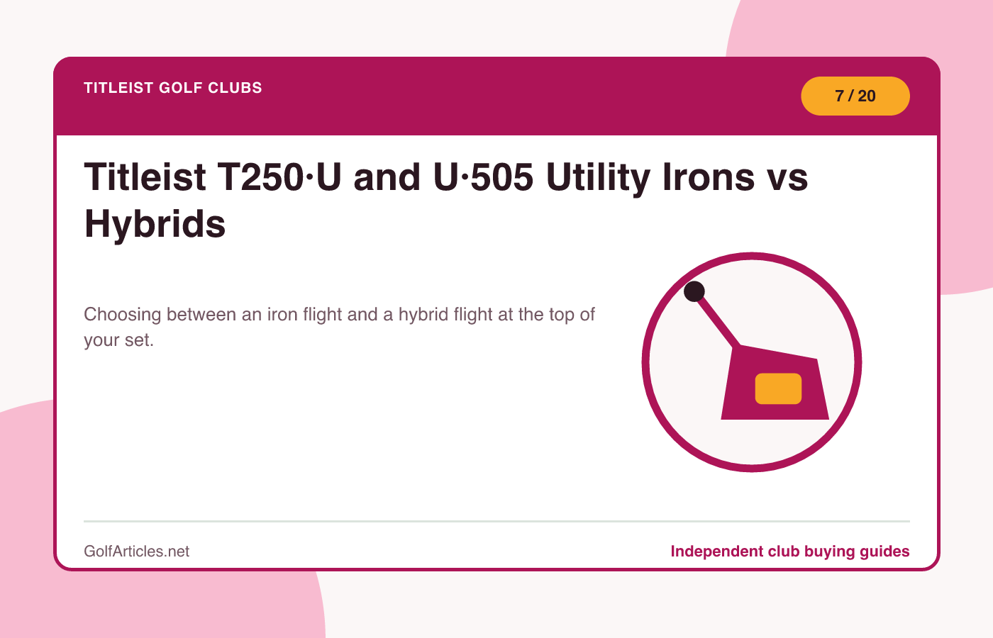 Titleist T250·U and U·505 Utility Irons vs Hybrids illustration