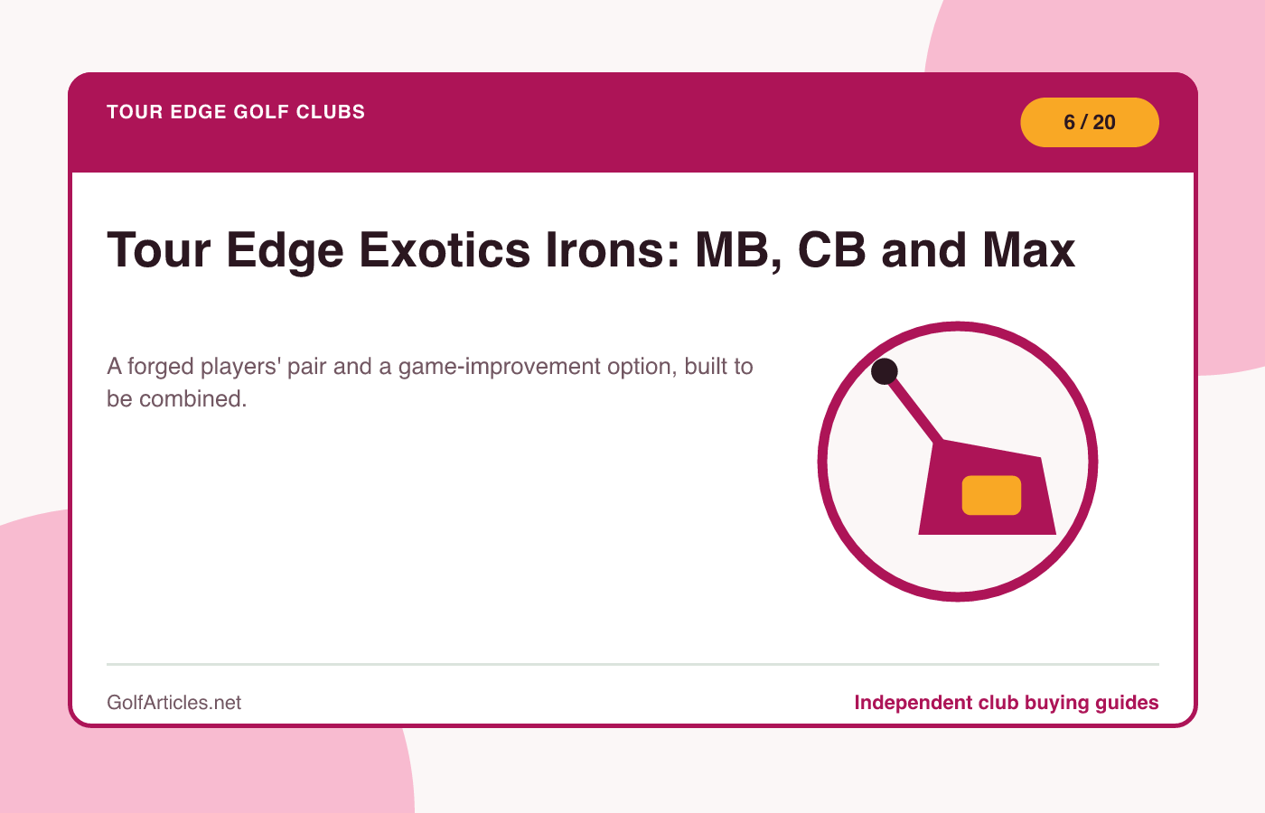 Tour Edge Exotics Irons: MB, CB and Max illustration