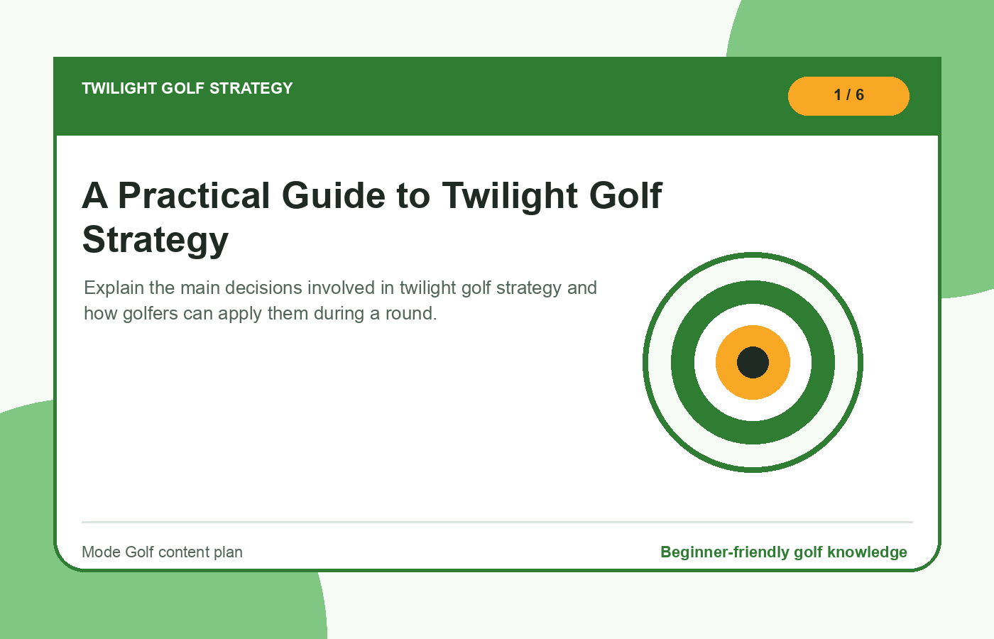 A Practical Guide to Twilight Golf Strategy illustration