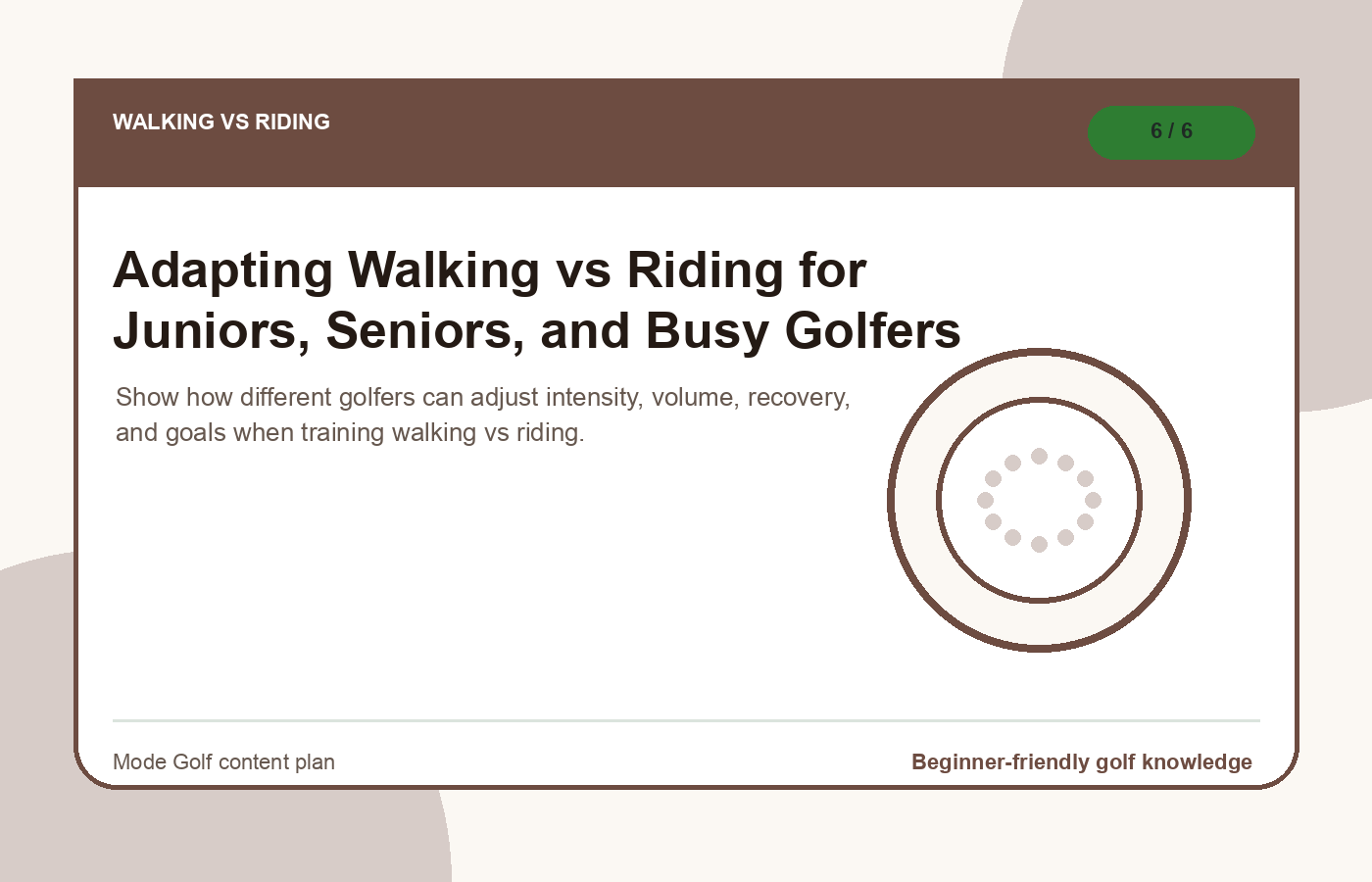 Adapting Walking vs Riding for Juniors, Seniors, and Busy Golfers illustration