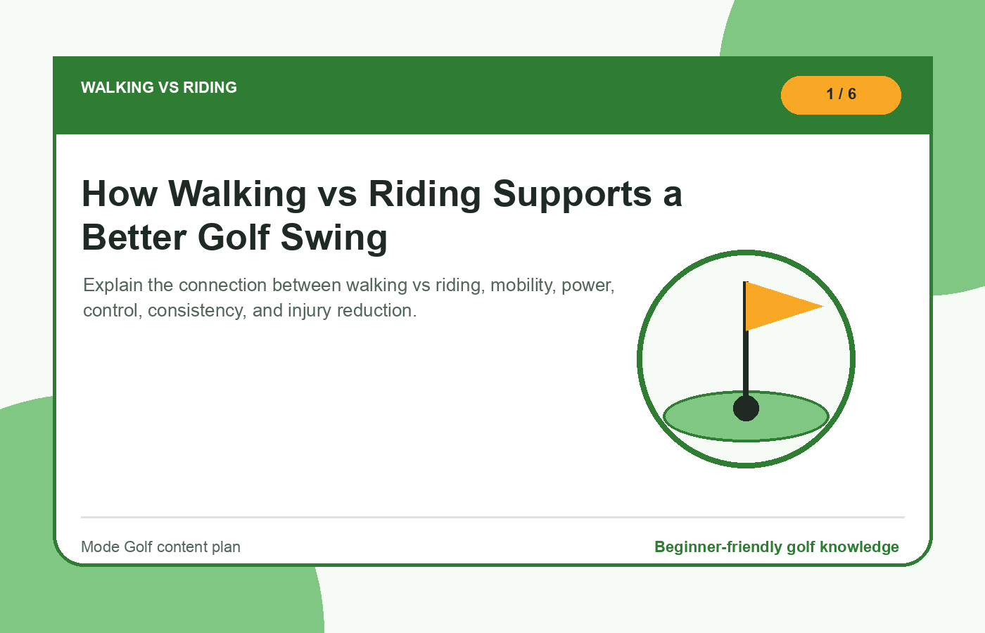 How Walking vs Riding Supports a Better Golf Swing illustration