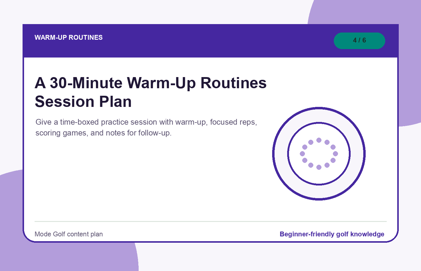 A 30-Minute Warm-Up Routines Session Plan illustration