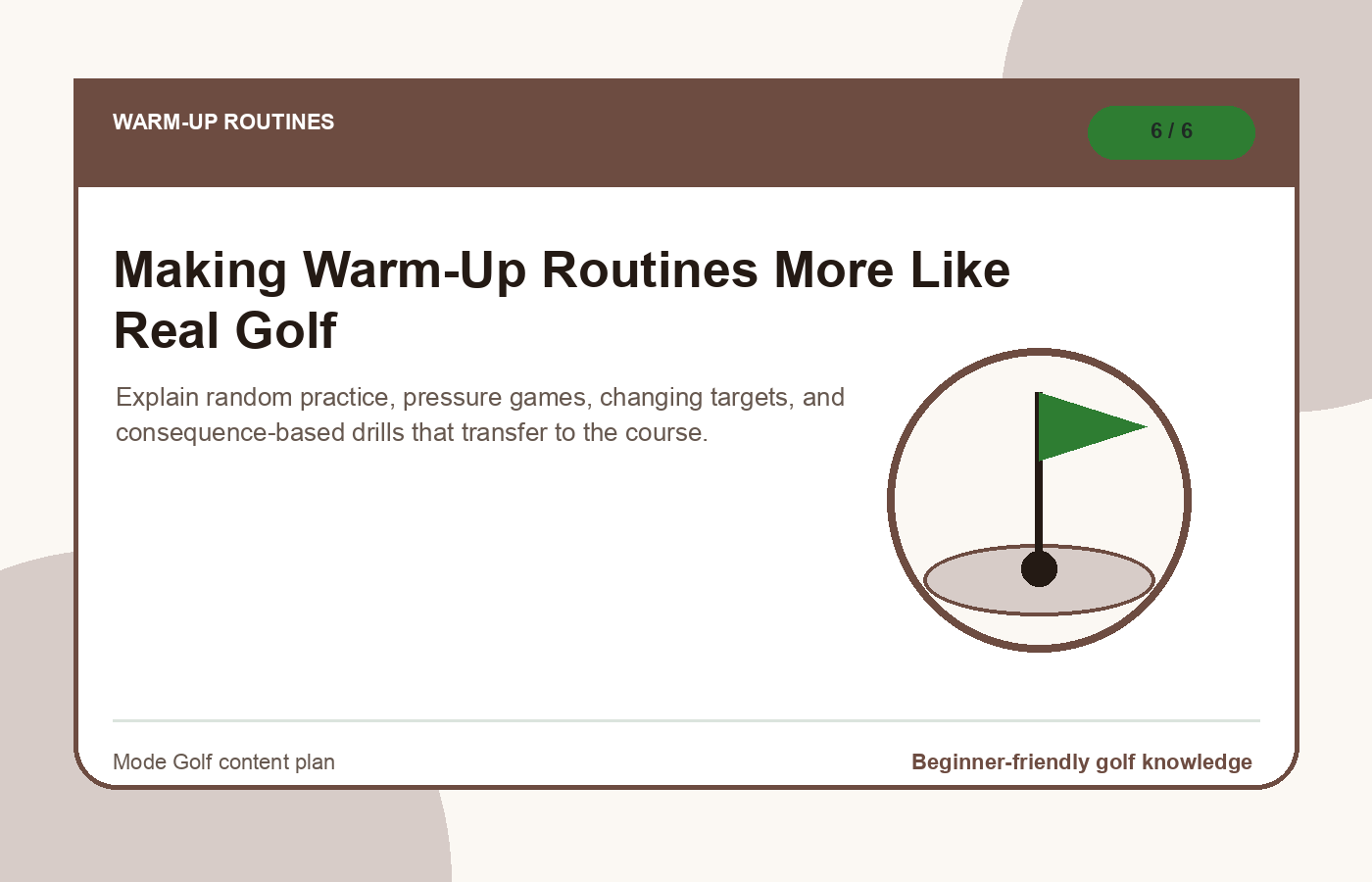 Making Warm-Up Routines More Like Real Golf illustration