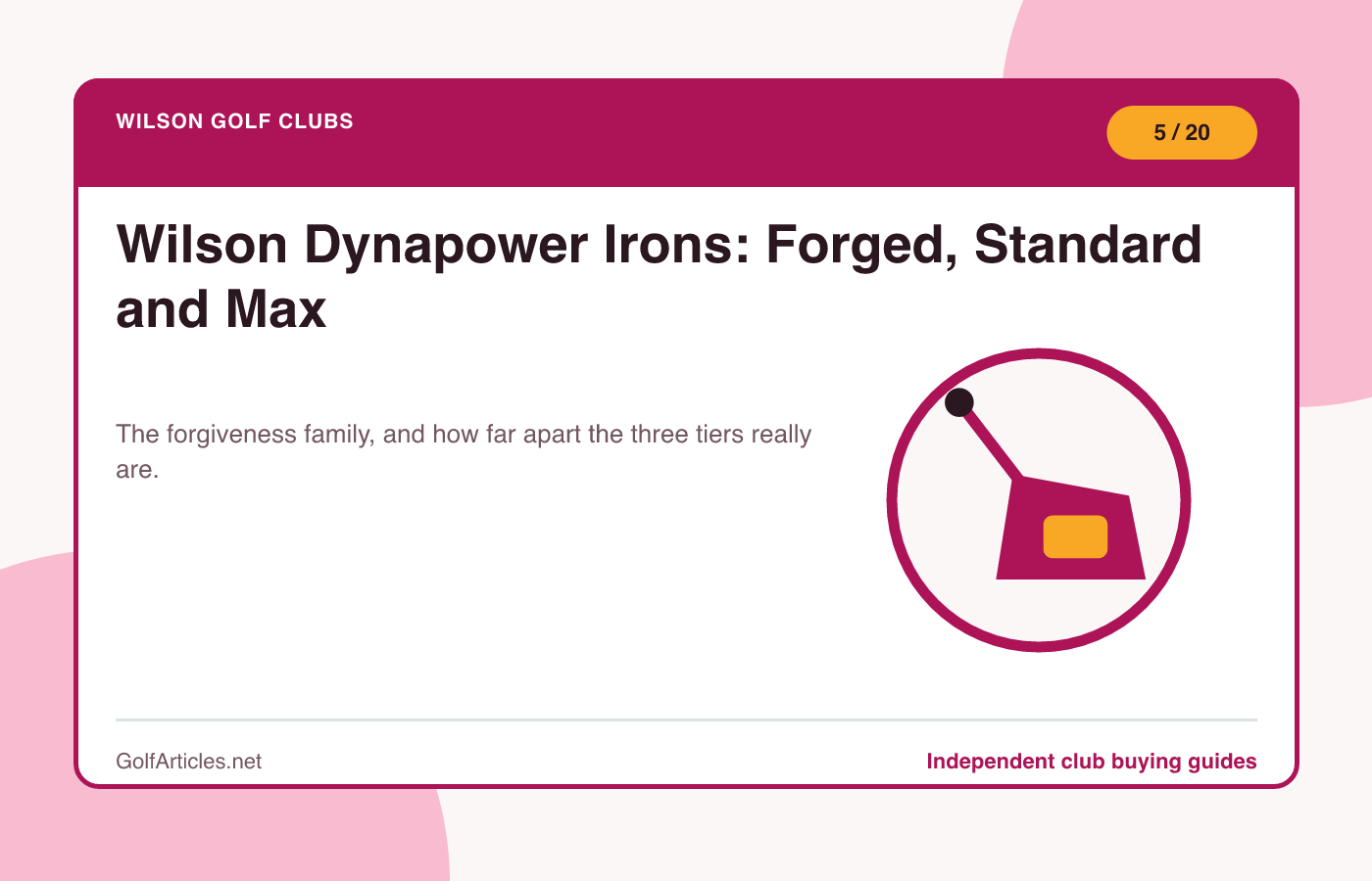 Wilson Dynapower Irons: Forged, Standard and Max illustration