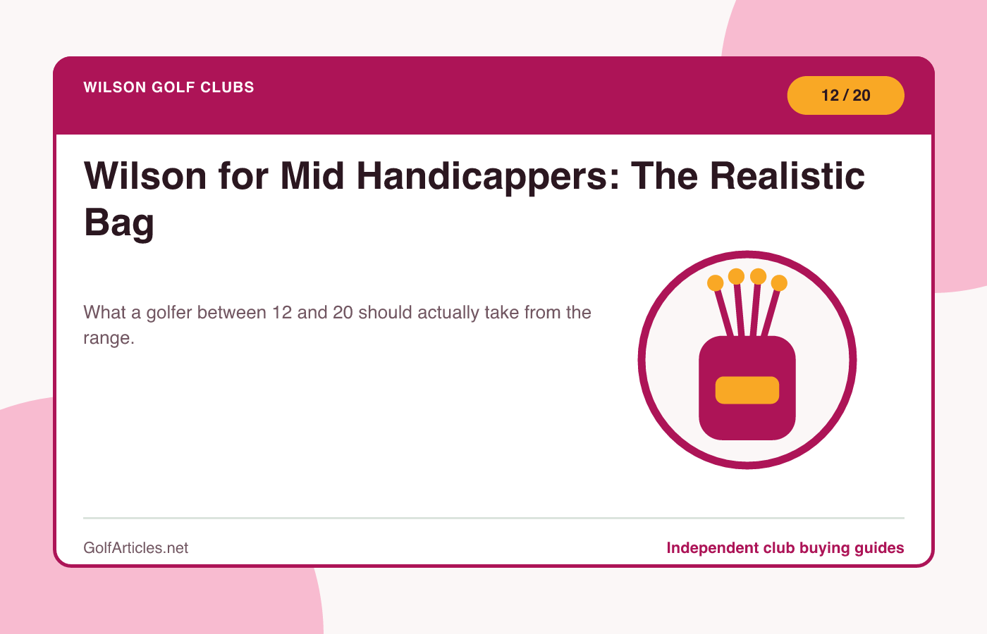 Wilson for Mid Handicappers: The Realistic Bag illustration