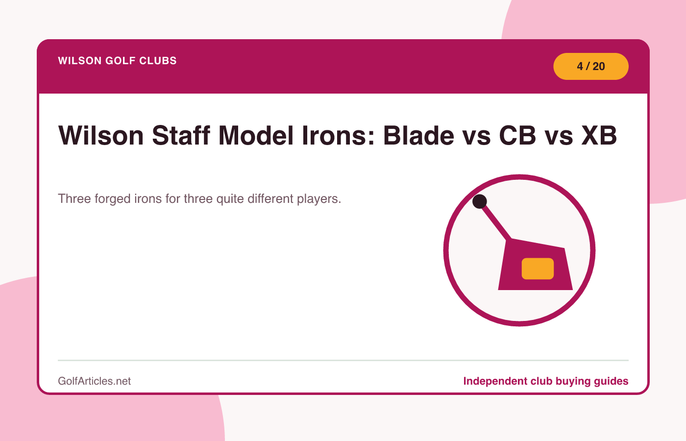 Wilson Staff Model Irons: Blade vs CB vs XB illustration